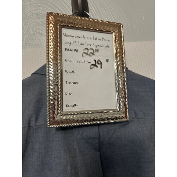 Van Heusen Slim Fit Shirt Men’s M Gray Long Sleeve Button Front Stripe Casual - Picture 9 of 10